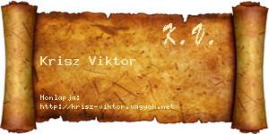 Krisz Viktor névjegykártya